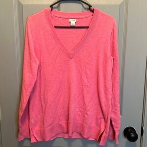 J. Crew Pink V-Neck Sweater